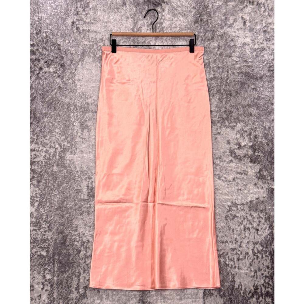 J Crew Gwyneth Slip Skirt Small Womens Soft Pink Satin Midi